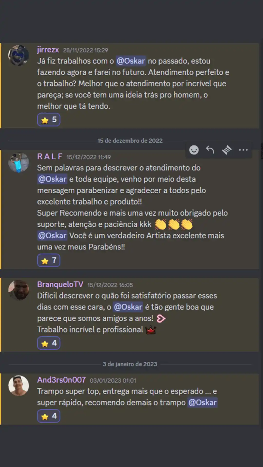 Mensagem de cliente 5