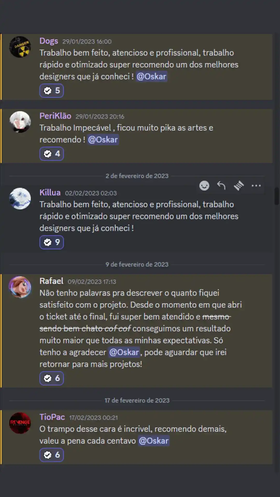 Mensagem de cliente 1