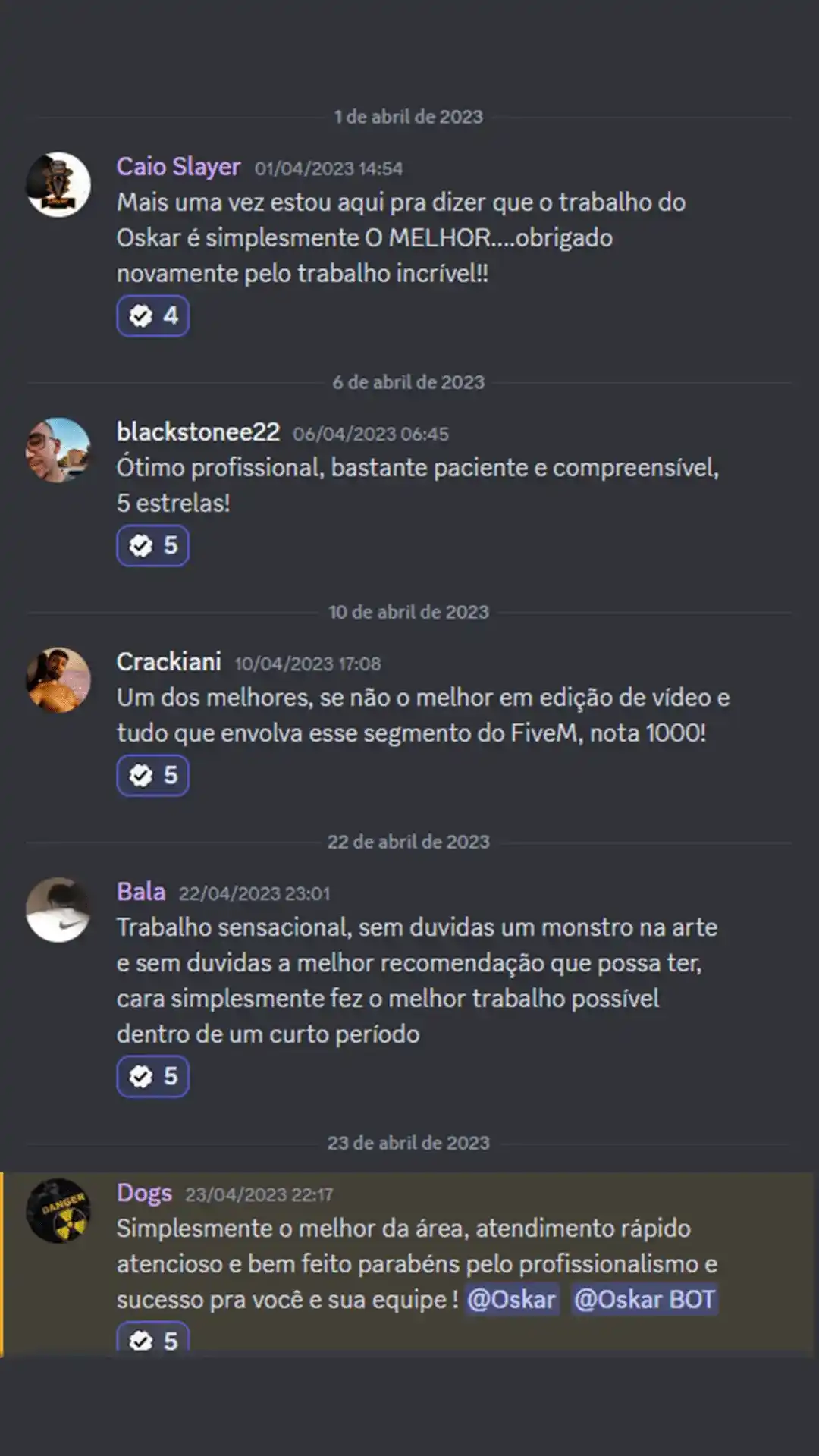 Mensagem de cliente 3